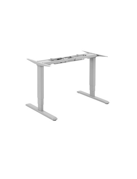 ÷ Mesa electrica ergonomica altura regulable motor dual sin tablero color estructura gris control tact