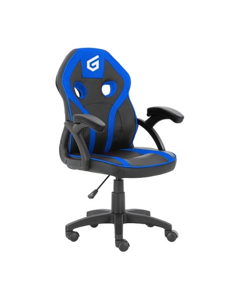 ÷ Silla gamer junior conceptronic eyota06b color negro detalles en azul recubrimiento pu de alta calid