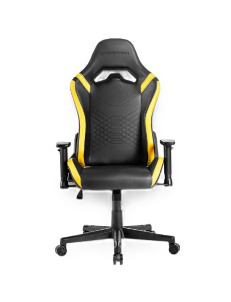 ÷ Silla gamer mars gaming mgcproby negra con detalle amarillos brazos regulables en altura reclinable 