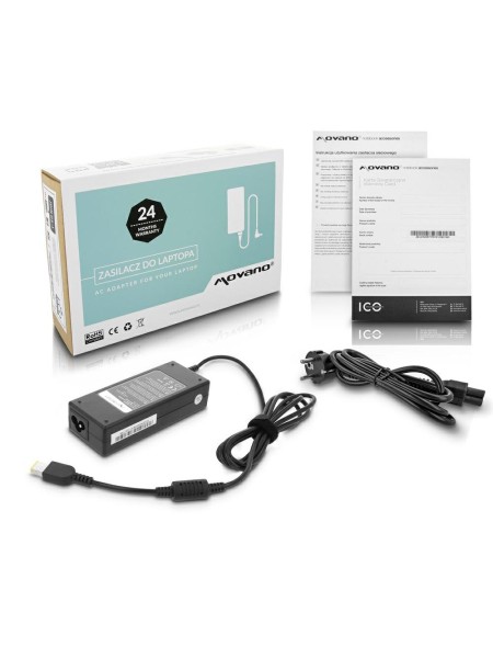 Cargador compatible para portátil LENOVO 90W 20V 4.5A 11.0 mm x 4.5 mm (rectangular) Movano