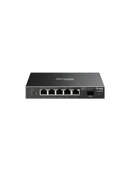 ÷ Switch poe+ no gestionable tp-link sg2206mp 6p 5xrj45 1gbps 4xpoe+ 1xsfp gbps 63w