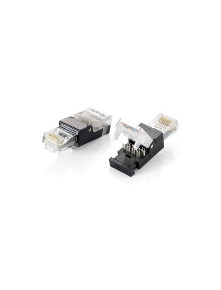 ÷ Kit 2 unidades conector rj45 equip cat5e toolfree no necesitas herramienta de grimpado 121163