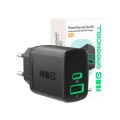 Cargador de red Usb + Type-C / 30W / Negro / CHARB-GC-30AC-B / Greencell