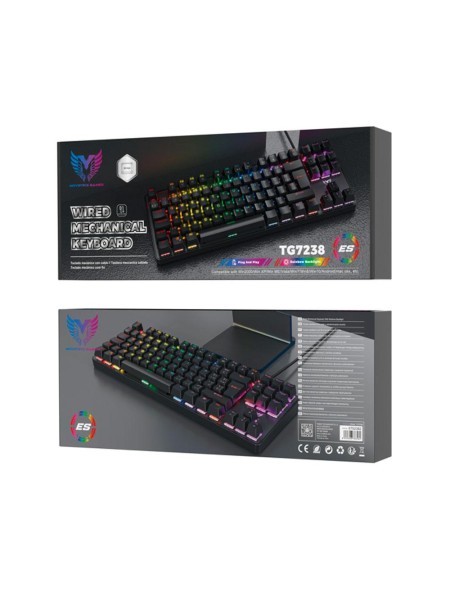 Teclado Gaming Led Rgb / TG7238 / 1.5m / Iluminacion Led /  MTK / 0752382