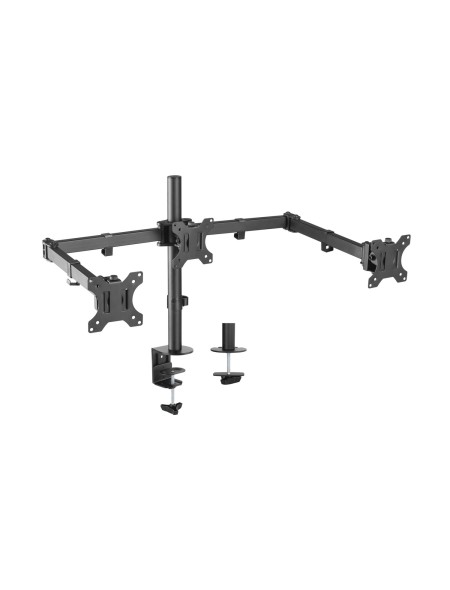 ÷ Aisens - soporte de mesa eco giratorio e inclinable para 3 monitores 7kg (3 pivotes, 2 brazos) de 13