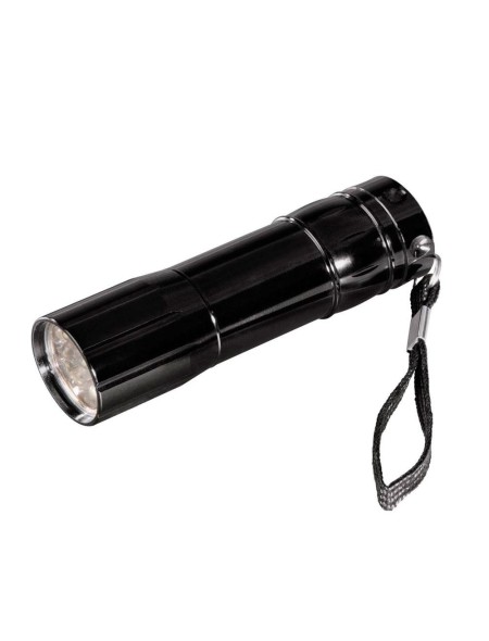 Linterna LED Hama Basic FL-92  / 9 Luces Led / Pilas AAA / Correa de mano / Negro