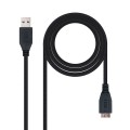 Cable USB 3.0 a Micro USB 3.0 Tipo B  M/M / 1m / Nanocable 10.01.1101-bk