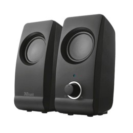 ÷ Altavoces 2.0 trust 2.0 remo speaker set 8w rms alimentados por usb control volumen negro 17595