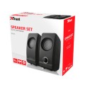 ÷ Altavoces 2.0 trust 2.0 remo speaker set 8w rms alimentados por usb control volumen negro 17595