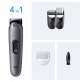 ÷ Cortapelo braun aio3500 4 en 1 2 cabezales recargable para cabello y barba gris