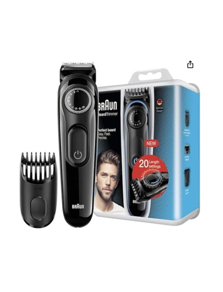 ÷ Cortapelo braun bt3000 cabezales regulable recargable para cabello y barba negro