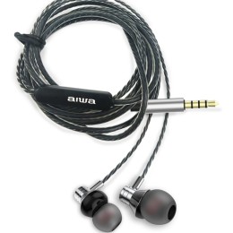 ÷ Auricular intrauditivo aiwa estm-50sl silver 3.5mm driver neodimio 10mm dinamico micro controlador 