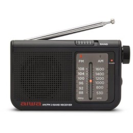 ÷ Radio analogica con altavoz aiwa rs-55 black sintonizador analogico altavoz integrado y jack 3.5mm