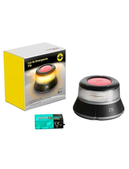 Baliza Geolocalizable ZTE E1 / Homologada V16 / DGT 3.0 / Luz Flash / Visibilidad + 1 km / IP54 / 1x pila 9v