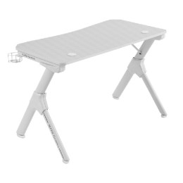 ÷ Mesa mars gaming mgd white chasis de acero tablero 110x60cm altura 74cm con dise?o de fibra de carbo