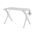 ÷ Mesa mars gaming mgd white chasis de acero tablero 110x60cm altura 74cm con dise?o de fibra de carbo