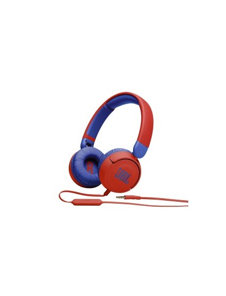 ÷ Headset jbl jr310-bl/rd bt 5.2 ligeros pleagbles  jack 3.5mm color azul y rojo