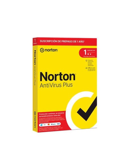 ÷ Norton antivirus plus 2gb es 1 user 1 device 12mo box