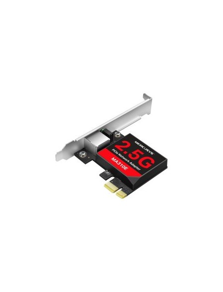 ÷ Tarjeta de red pcie 2.5gbps mercusys ma310e incluye soporte estandar y de perfil bajo