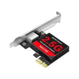÷ Tarjeta de red pcie 2.5gbps mercusys ma310e incluye soporte estandar y de perfil bajo