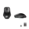 ÷ Mouse tooq wireless tqmw-1102-b sensor optico 1600 dpi 4 botones dise?o ergonomico negro 2x aaa