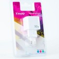 Cargador de red Usb + Type-C / 30W PD / GAN / QC / Blanco / TQWC-GANQCPD30WT / Tooq