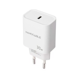 Cargador de red Type-C / 30W PD / Blanco / 10.10.2009 / Nanocable