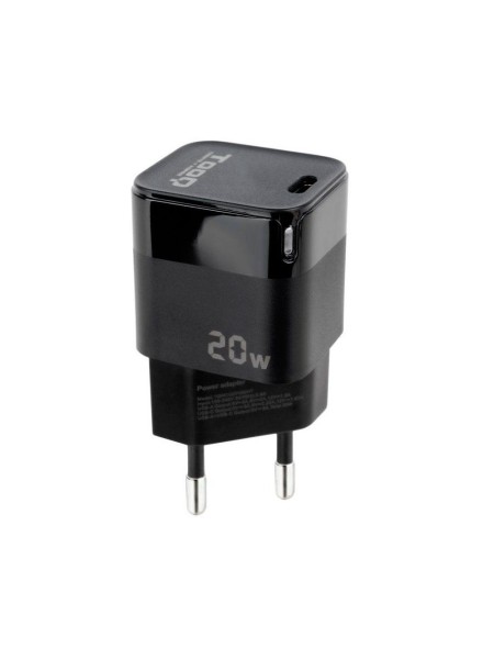 Cargador de red Type-C / PD 20w / Negro / TQWC-PD20 / Tooq