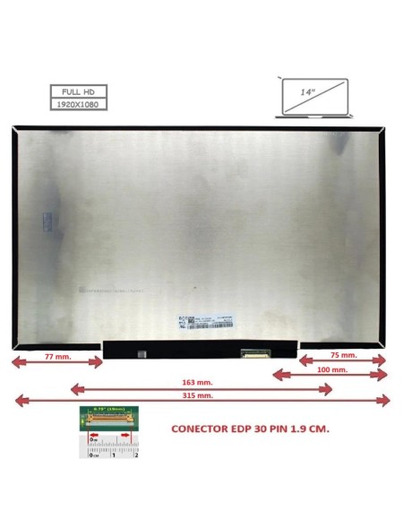 Pantalla compatible para portátil LED 14