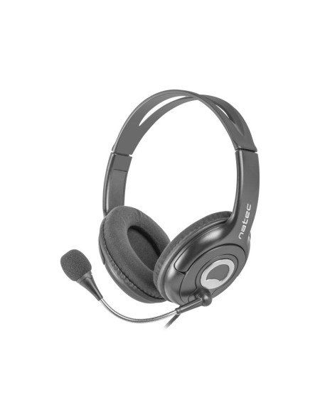 Auriculares con microfono Natec Bear 2 / Diadema ajustable / 2x jack 3.5 / 1.8 m / Negro / NSL-1178