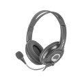Auriculares con microfono Natec Bear 2 / Diadema ajustable / 2x jack 3.5 / 1.8 m / Negro / NSL-1178