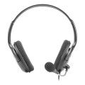 Auriculares con microfono Natec Bear 2 / Diadema ajustable / 2x jack 3.5 / 1.8 m / Negro / NSL-1178