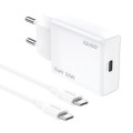 Cargador de red Type-C + Cable Type-C M/M / 25W PD / GAN / Blanco / IDUSD / D266B