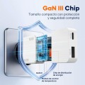 Cargador de red Usb + Type-C + Cable Type-C M/M / 20W PD / 18W QC / GAN / Blanco / IDUSD / D316B