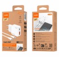 Cargador de red Usb + Type-C + Cable Type-C M/M / 20W PD / 18W QC / GAN / Blanco / IDUSD / D316B