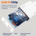 Cargador de red Usb + Type-C + Cable Type-C M/M / 25W PD / 18W QC / GAN / Blanco / IDUSD / D296B