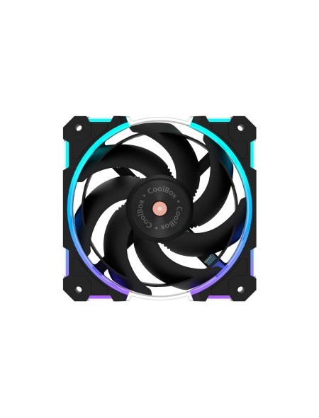 ÷ Ventilador interno coolbox x12 ring 120mm argb pwm 3 pines fdb 2400rpm negro