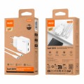Cargador de red 2x Type-C + Cable Type-C M/M / 30W PD / 18W QC / GAN / Blanco / IDUSD / D326B