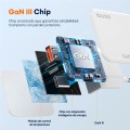 Cargador de red USB + Type-C M/M / 65W PD / GAN / Blanco / IDUSD / D350B