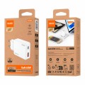 Cargador de red USB + Type-C M/M / 65W PD / GAN / Blanco / IDUSD / D350B