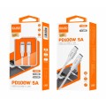 Cable datos Type-C M/M / 1.2m / 5a / Nylon Trenzado / Blanco / IDUSD / C86B