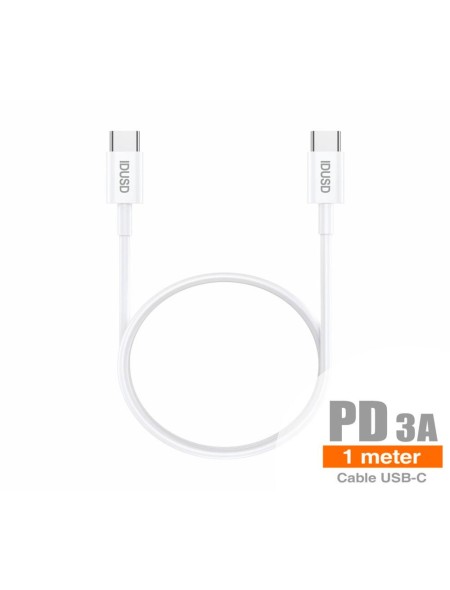 Cable datos Type-C M/M / 1m / 3a / PD / Blanco / IDUSD / C106B