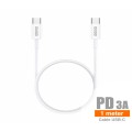 Cable datos Type-C M/M / 1m / 3a / PD / Blanco / IDUSD / C106B
