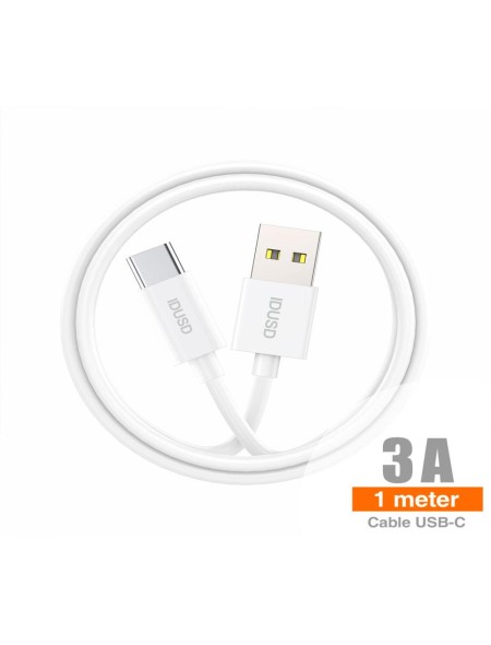 Cable datos USB a Type-C M/M / 1m / 3a / Blanco / IDUSD / C103B