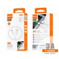 Cable datos USB a Type-C M/M / 1m / 3a / Blanco / IDUSD / C103B