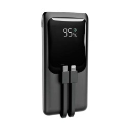 PowerBank Gembird 10.000 mah / 20W PD / 18W QC 3.0 / Cable Type-C / Cable Lightning / 1x USB / Negro / PB10-PD20-LCD-01