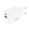 Cargador de red USB + Type-C 20W PD / GAN Blanco Movano
