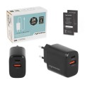 Cargador de red USB + Type-C 20W PD / GAN Negro Movano