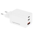 Cargador de red USB + 2x Type-C 65W PD / GAN Blanco Movano