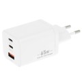 Cargador de red USB + 2x Type-C 65W PD / GAN Blanco Movano